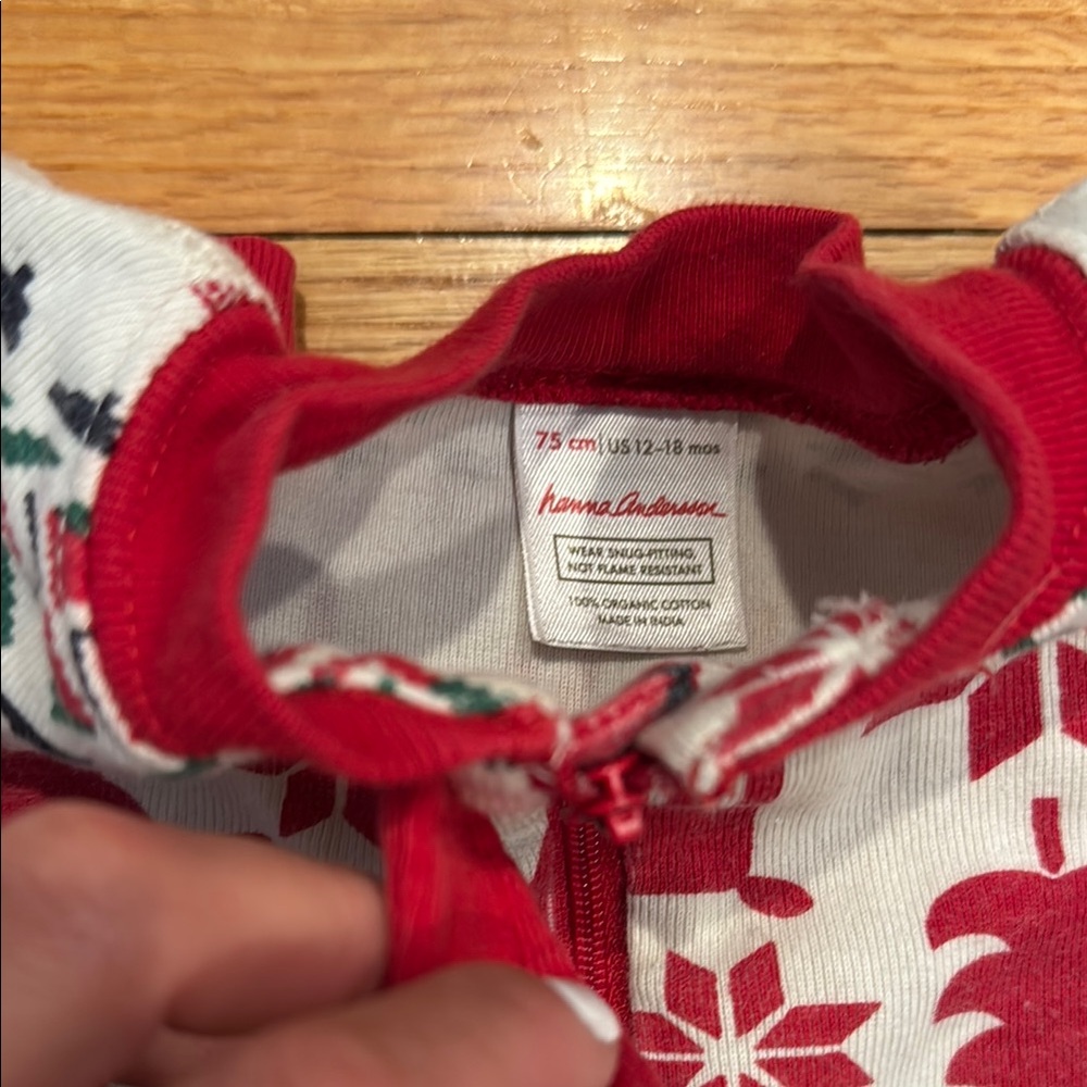 Red and White Reindeer Pattern Onesie - Picture 3 of 4